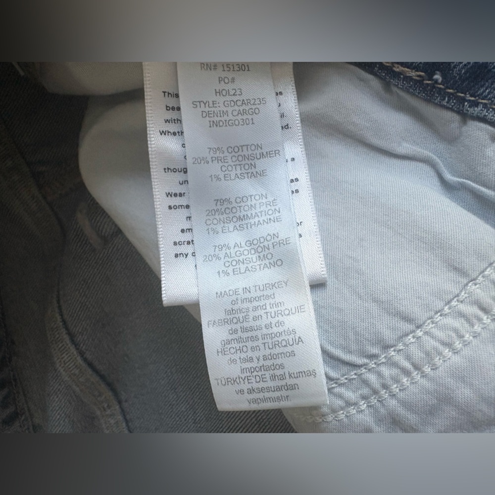 Good American Wide Leg Baggy Denim Cargo Jeans in Indigo Size 28 Plus NWT 225$ - Picture 8 of 16